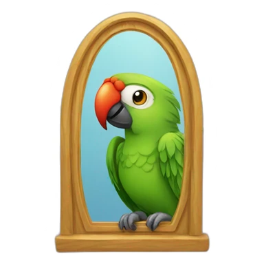 Parrot in front of a mirror  sticker
