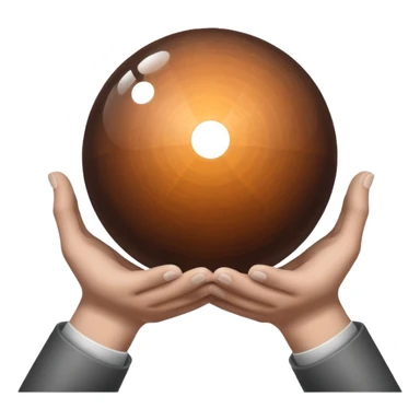 Gray and brown color magic ball and hands sticker