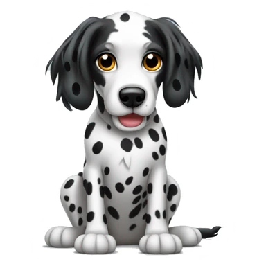 Long haired Dalmatian sitting on back legs sticker