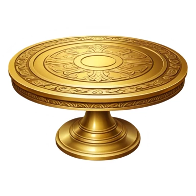 ancient big gold round meeting table sticker