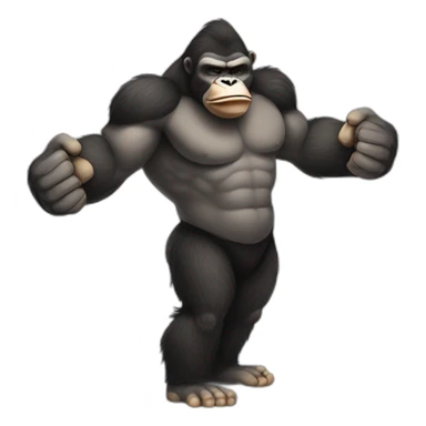 Buff Gorilla handshakes Donald Trump sticker