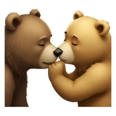 Bear love kissing a cute bear sticker
