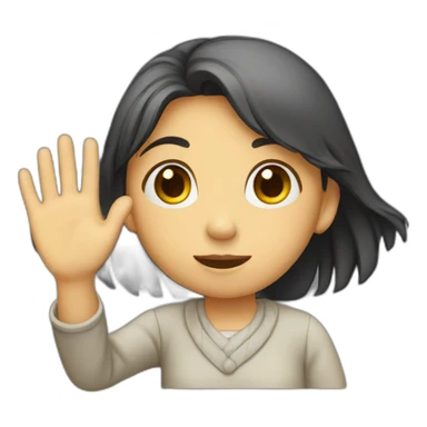 a sad girl waving goodbye sticker