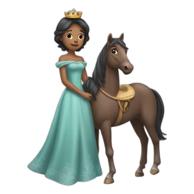 Princess carrying a horse in her arms sticker