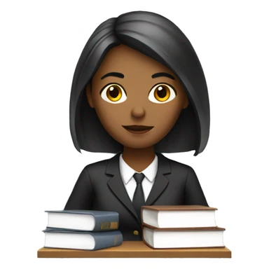 Girl lawyer working in a computer sticker