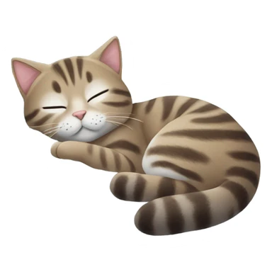 Tabby Cat sleeping in the snow sticker