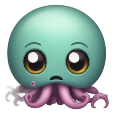 cute kraken cute face crying  sticker