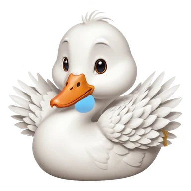art style drawing of a white goose character looking extremely shocked sticker