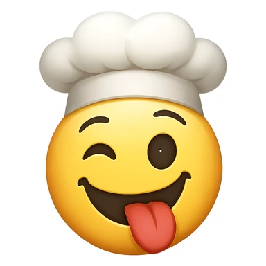 funny emoji with chef hat, remove background sticker