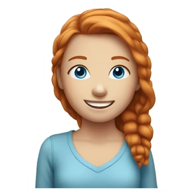 Smiling girl with blue eyes and ginger hair sticker