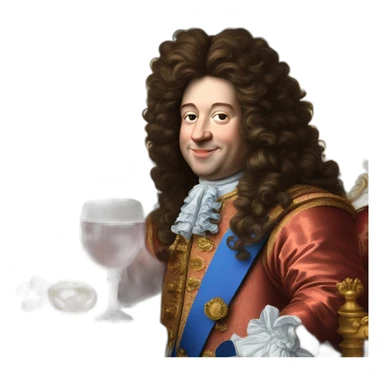 Louis XIV drinking soda sticker