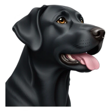 black Labrador with a slightly gray muzzle sticker