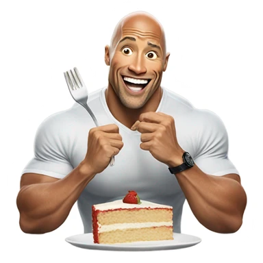 Dwayne Johnson eating cake sticker