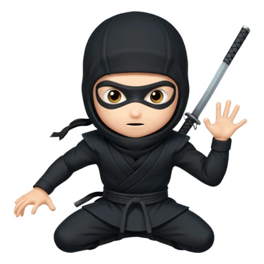 Ninja posando para una foto sticker