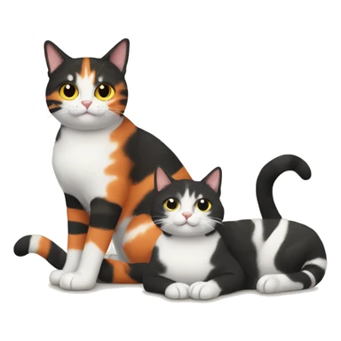 One cat with orange and white stripes + 2 black cats that are best friends sticker