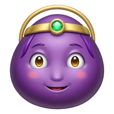 Eggplant wearing a halo sticker