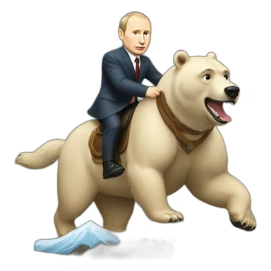 Putin riding a bear sticker