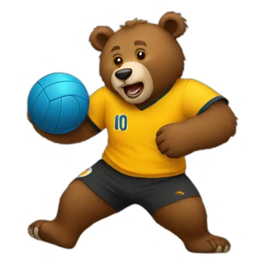 A bear playing handball sticker