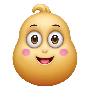 whimsical playful creature named Womplepop with round bouncy body big expressive eyes quirky smile fun colorful emoji style sticker