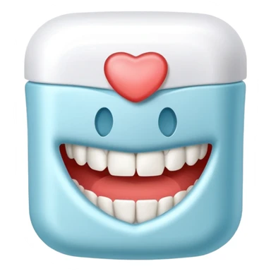 Round of white thread dental floss sticker