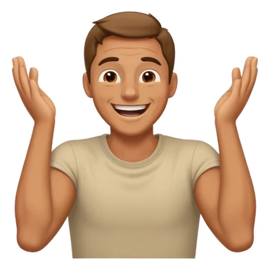 Man arms around throat and laughing  sticker