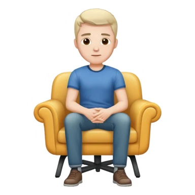 White male casual clothes sitting on chair sticker
