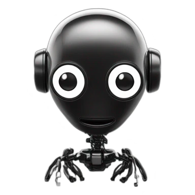 alien titanium ai Chatbot black and white with circuit leaf logo sticker