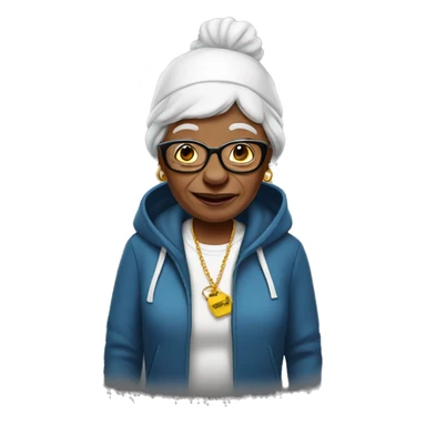 Grandmother dressed like a rapper sticker
