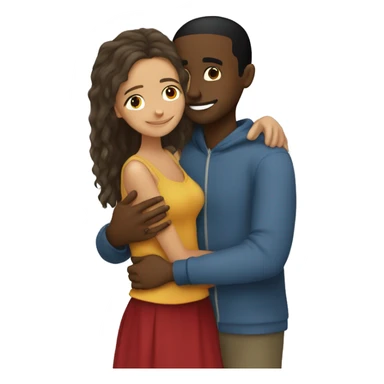Somali guy with Spanish girlfriend hugging  sticker