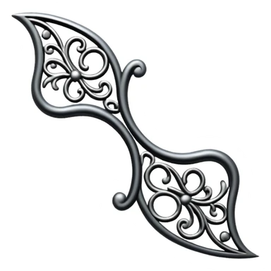 Black and silver filigree page divider, 3D, extremely detailed design sticker