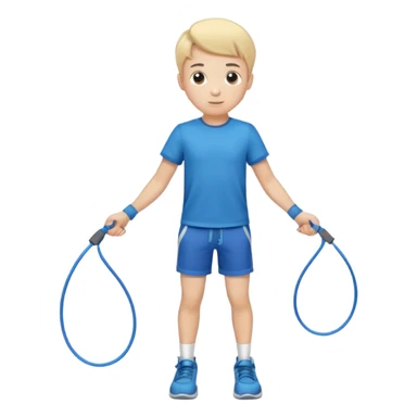 Boy with Skipping Rope on start to skip pose sticker