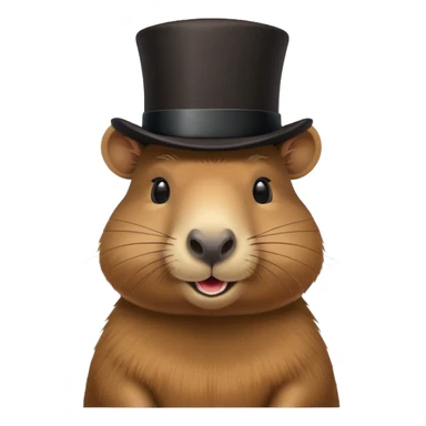 Capybara with a top hat and sunglasses sticker
