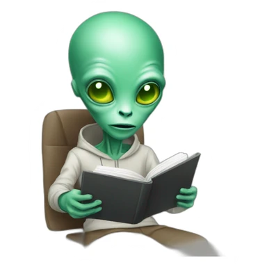 Alien using a notebook sticker