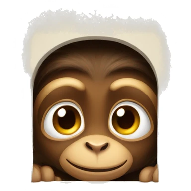 A cute monkey peeping inside a room sticker