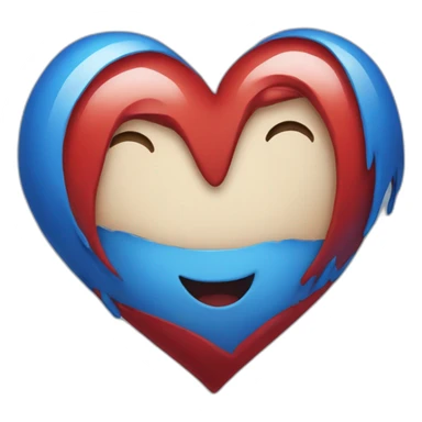 Half-Blue-half-red-heart sticker