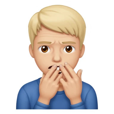 Person bitting nails  sticker