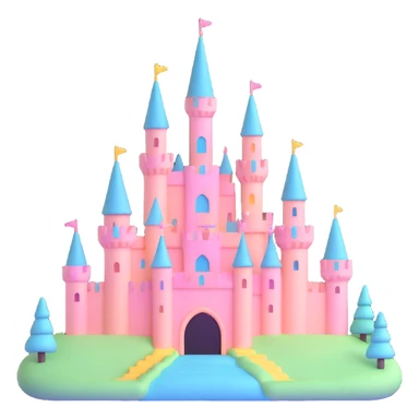 fairytale castle with pastel colors sticker