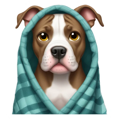 pitbull wearing a blanket sticker
