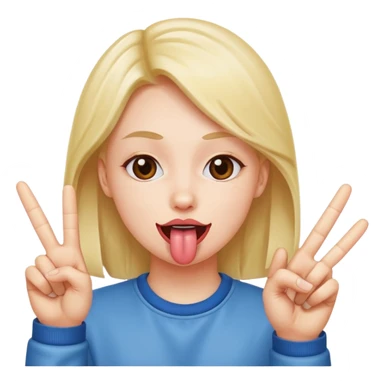Fait un mélange des deux emojis suivant : 😝✌️ sticker