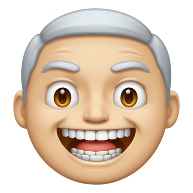 grimacing emoji with silver teeth sticker