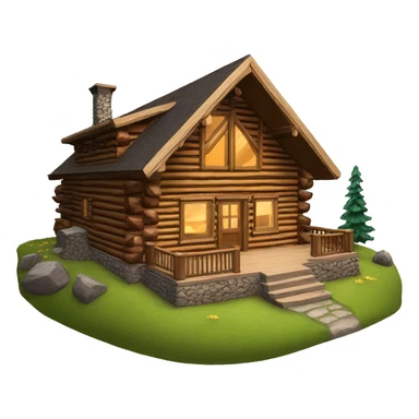 log home in the mountains sticker