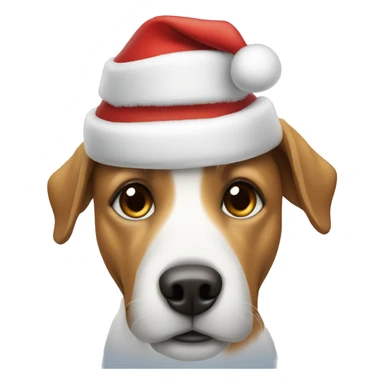 Dog wearing a Santa hat sticker