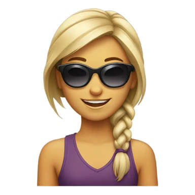 smiling girl with sunglasses sticker