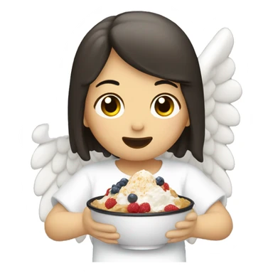 Asian Angel eating bingsu sticker