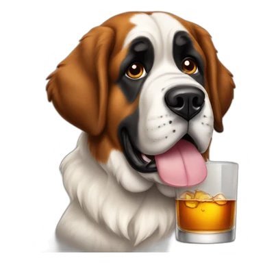 st bernard rescue dog with whiskey sticker