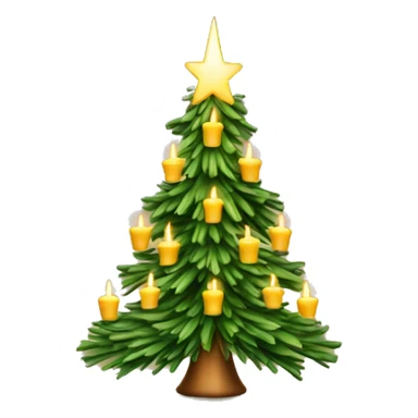 Christmas tree with candles under it sticker