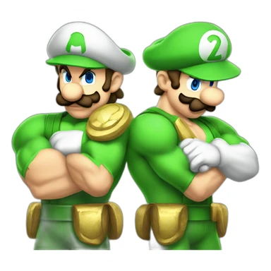 Buff Mario and buff luigi sticker
