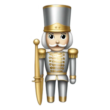 silver and gold nutcracker sticker