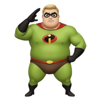 green fat mr incredible farting  sticker