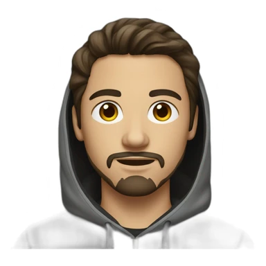 Young Brunette Man with goatee and hoody sticker